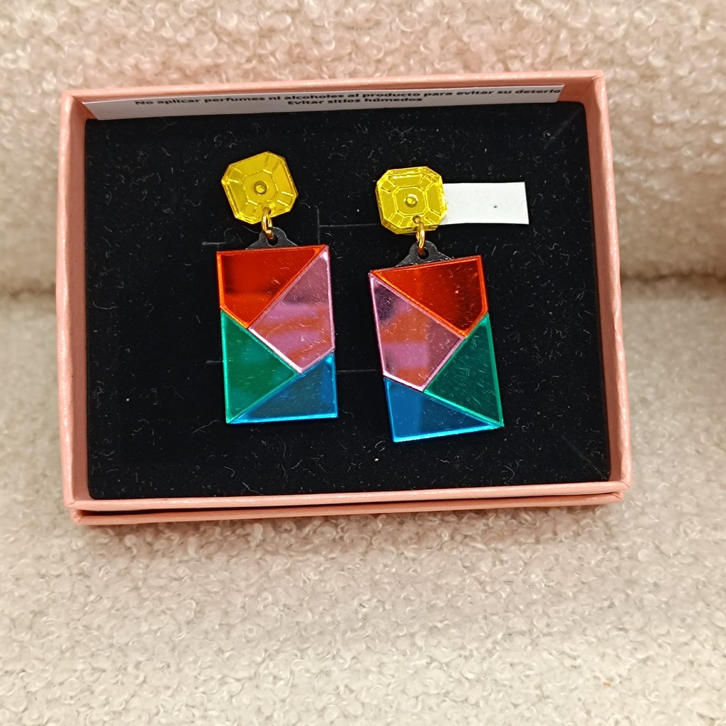 Pendientes Rectángulo Colores Metacrilato