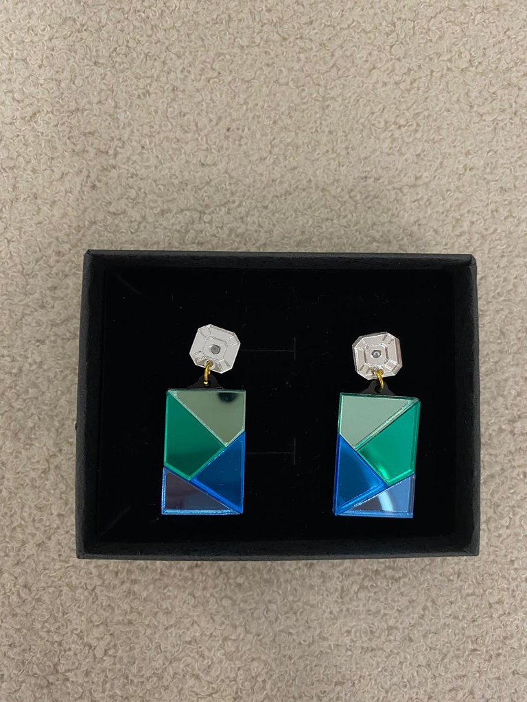 Pendientes Rectángulo Colores Metacrilato