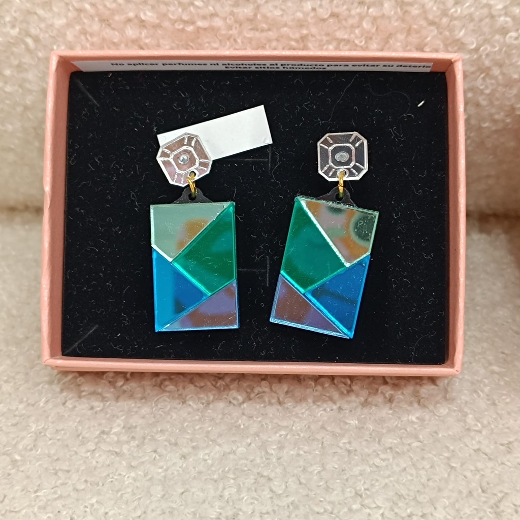 Pendientes Rectángulo Colores Metacrilato