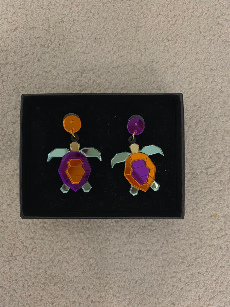 Pendientes Tortuga Colores Metacrilato