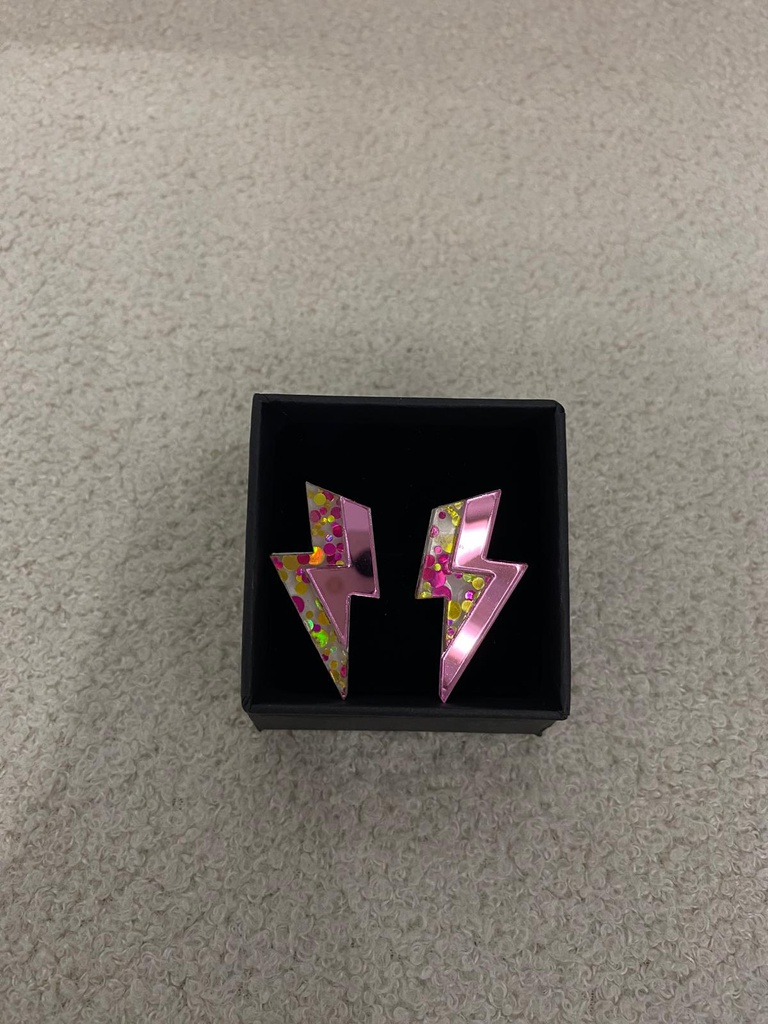 Pendientes Metacrilato Rayo Doble Color