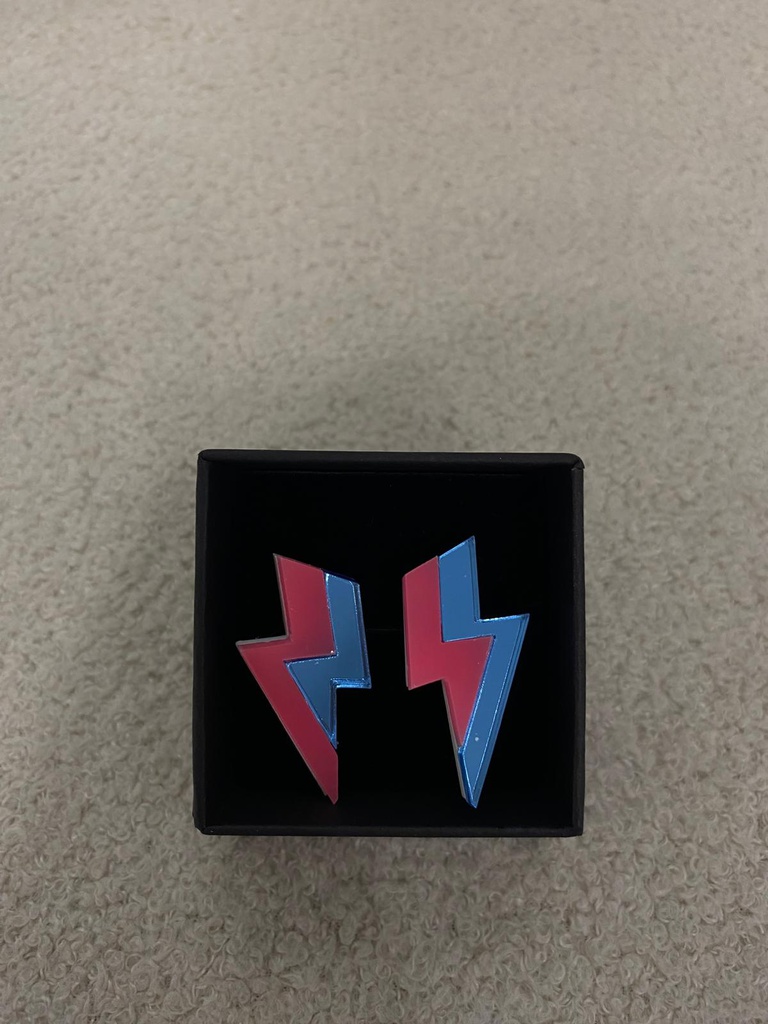 Pendientes Metacrilato Rayo Doble Color