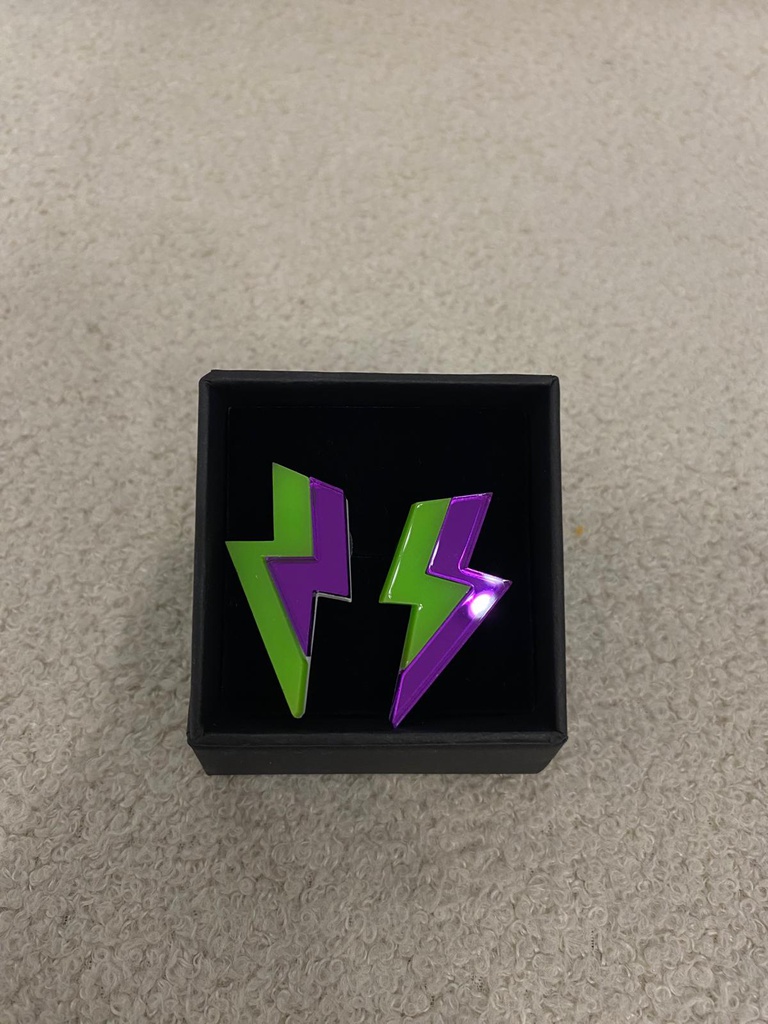 Pendientes Metacrilato Rayo Doble Color