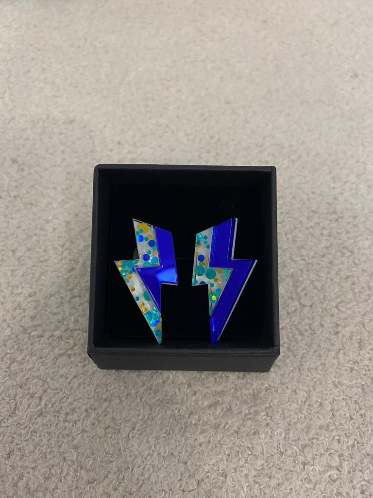 Pendientes Metacrilato Rayo Doble Color