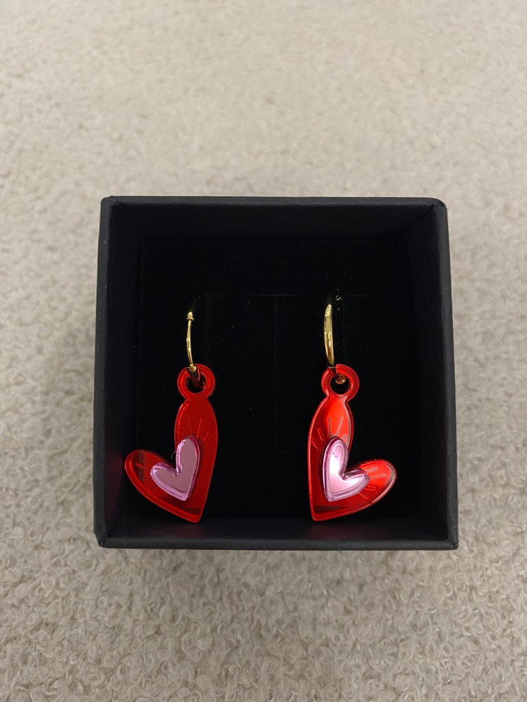 Pendientes Corazón Colores Aro Metacrilato