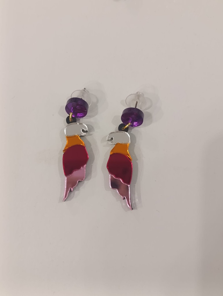 Pendientes Loro Colores Metacrilato