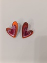 Pendientes Metacrilato Corazón Triple Color