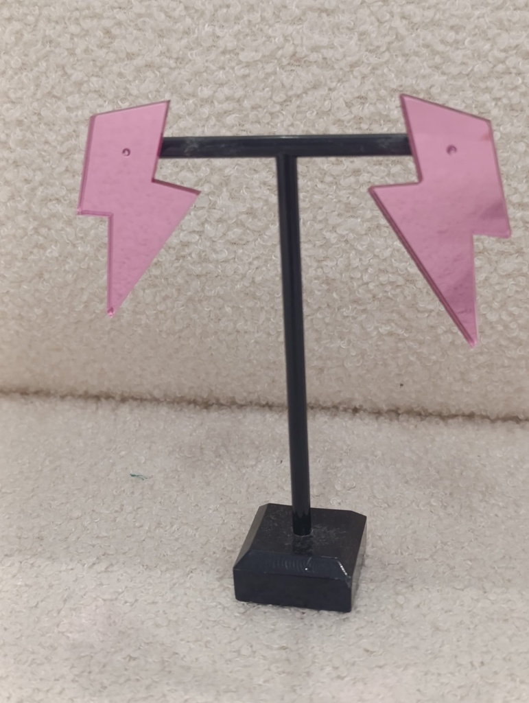Pendientes Metacrilato Rayo Grande Rosa