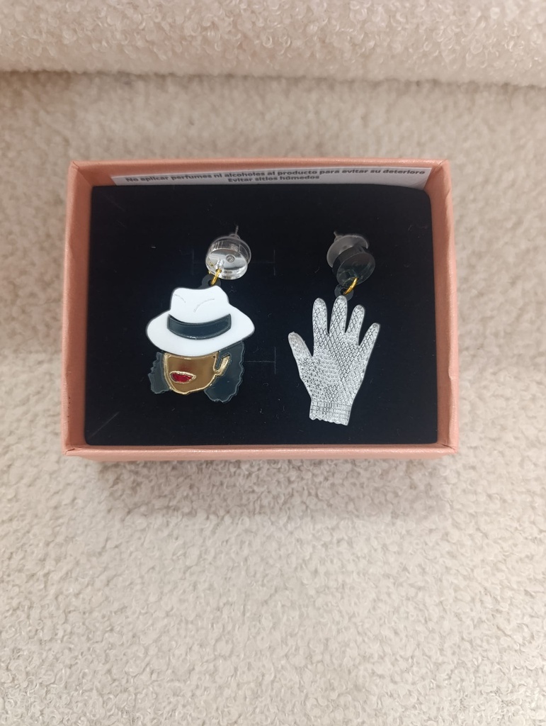 Pendientes Metacrilato Michael Jackson