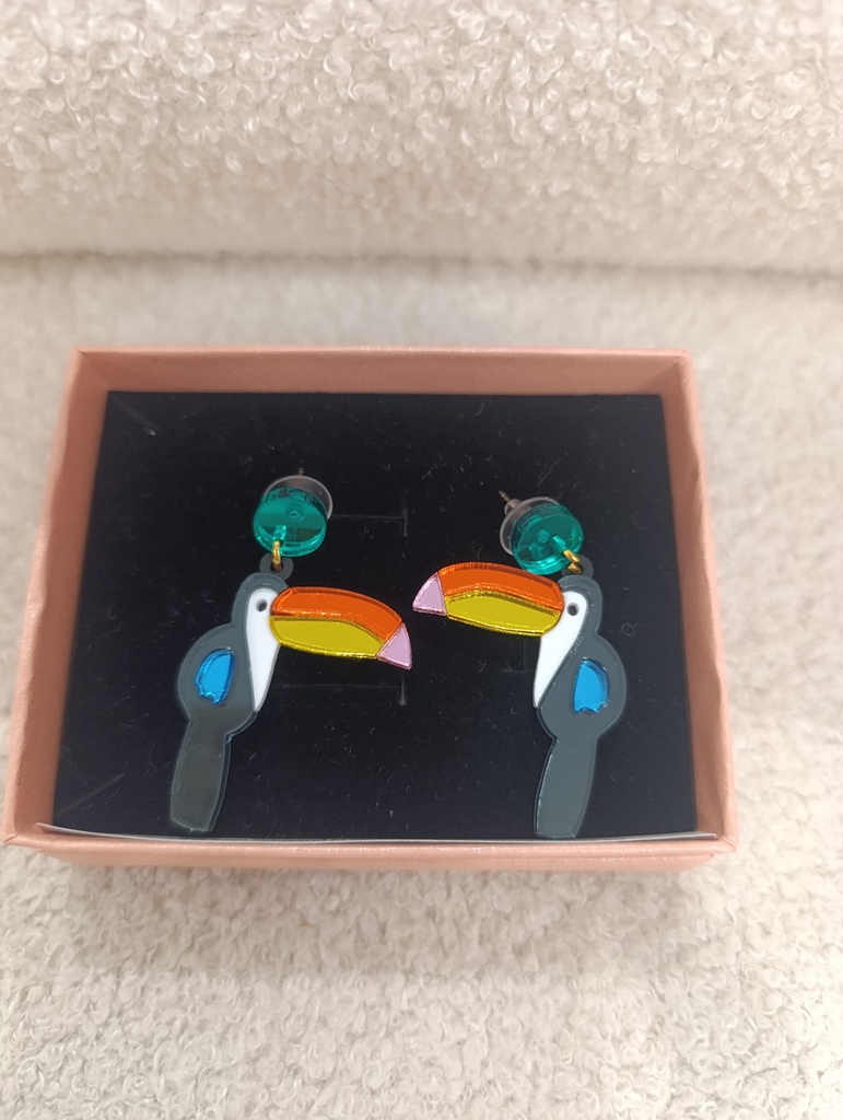 Pendientes Metacrilato Pájaro Guacamayo