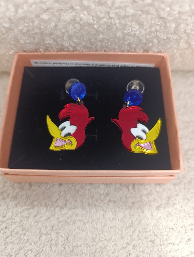Pendientes Metacrilato Pájaro Loco