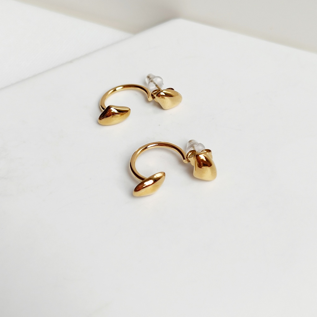 Pendientes Dobles Triángulo Dorado