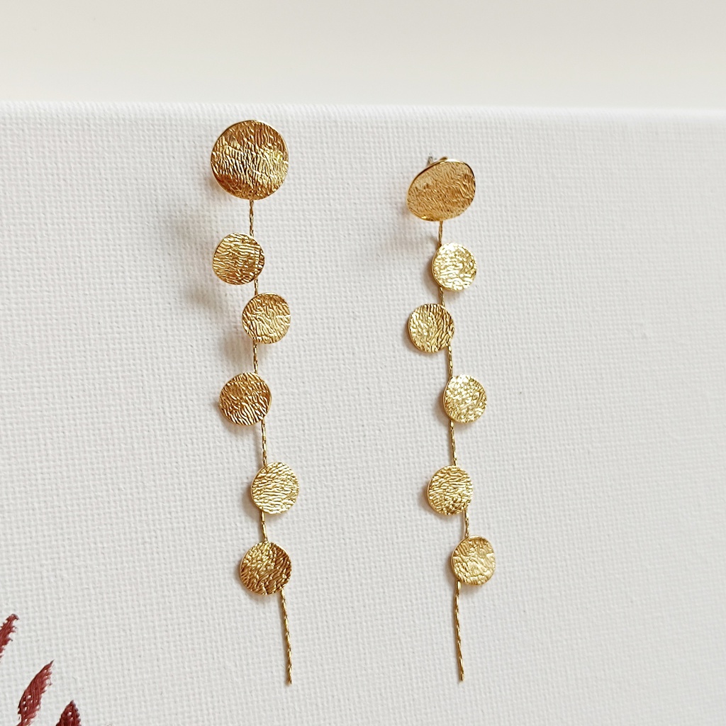 Pendientes Círculos Textura Dorado