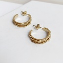 Aros Doble Con Textura Dorado
