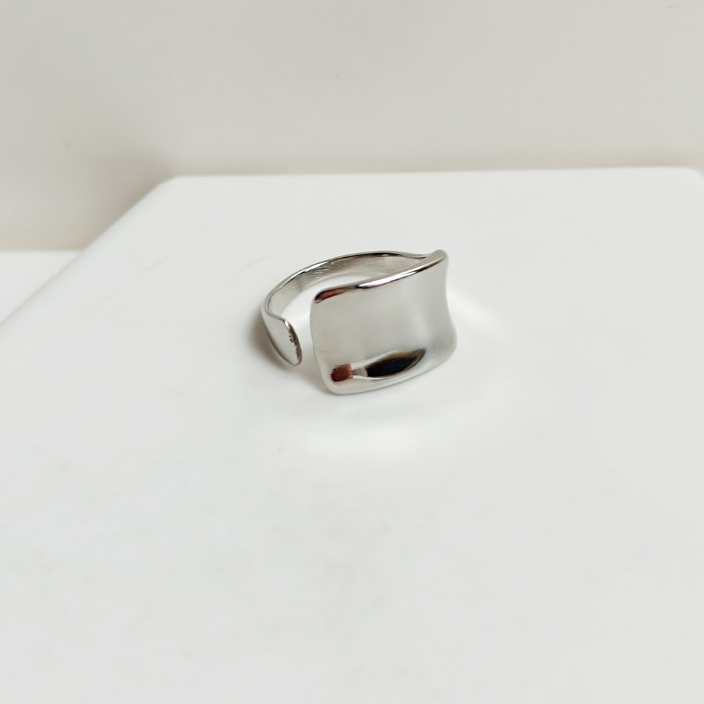 Anillo Doble Ancho Plateado