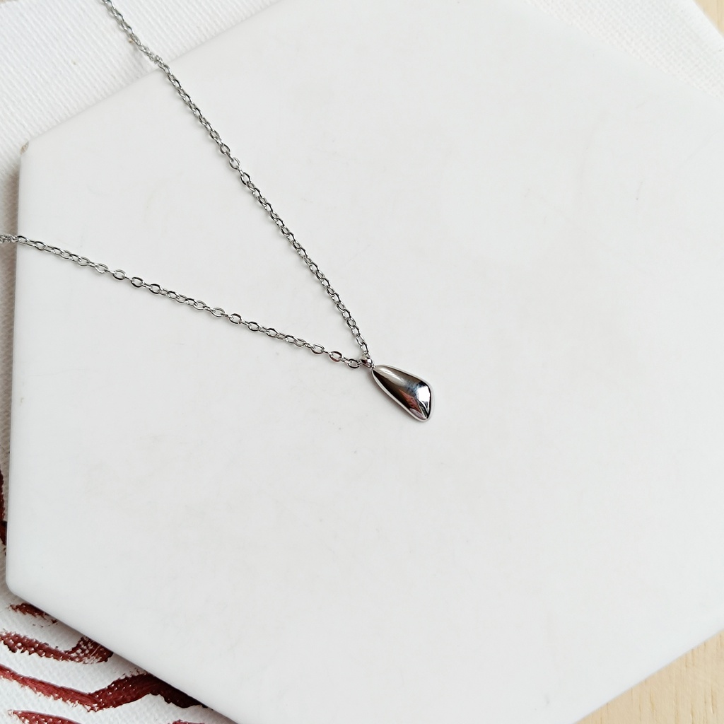 Collar Charm Geo 3D Plateado