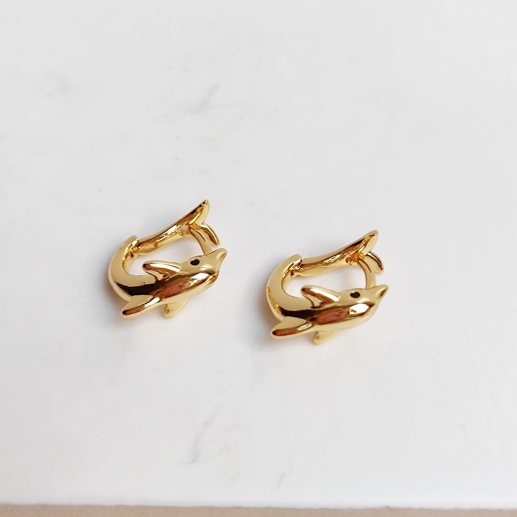Pendiente Aros Delfín Dorado