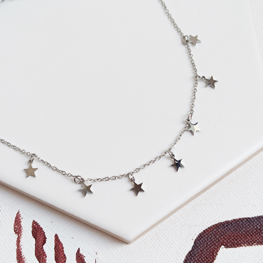Collar Estrellas Plateado