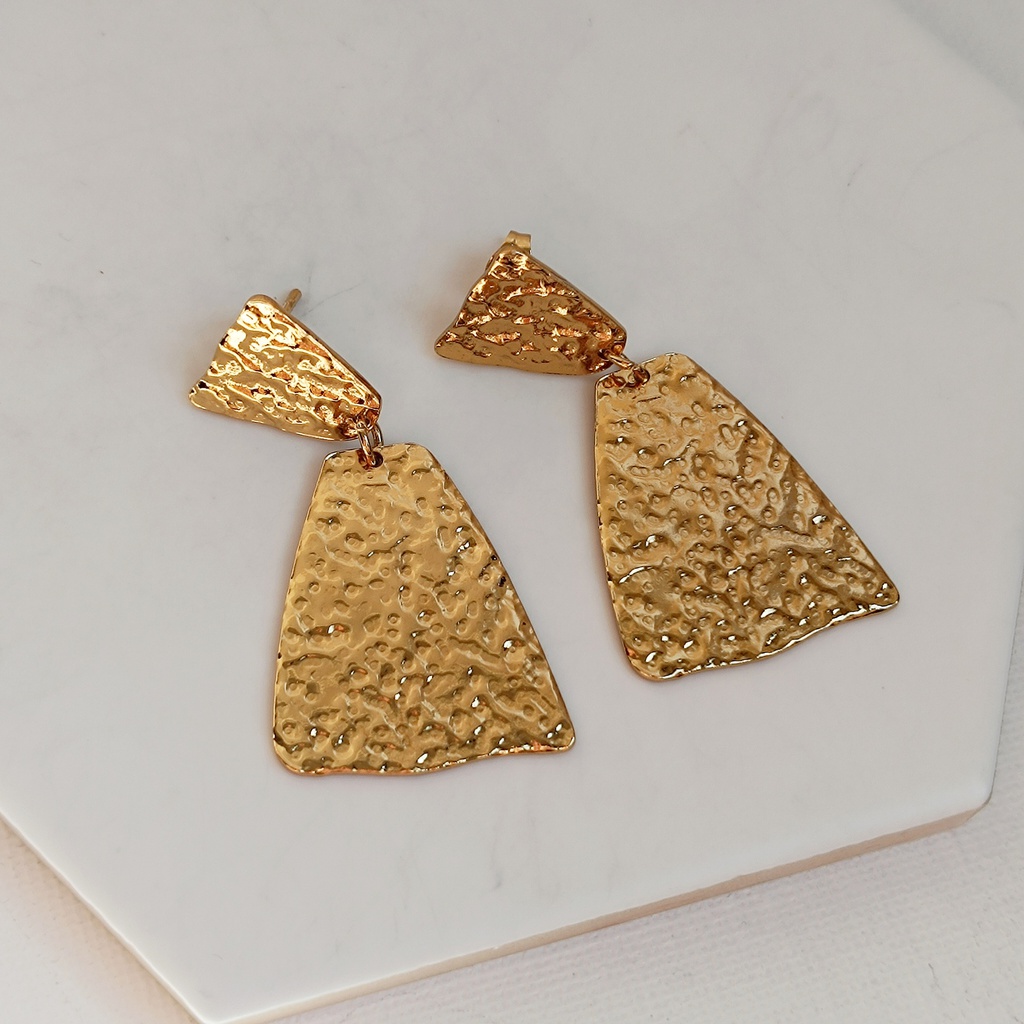 Pendientes Geo Textura Dorado