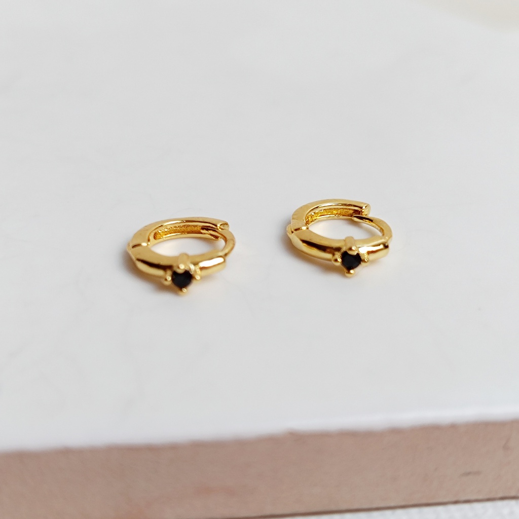 Aritos Circonita Azul Dorado