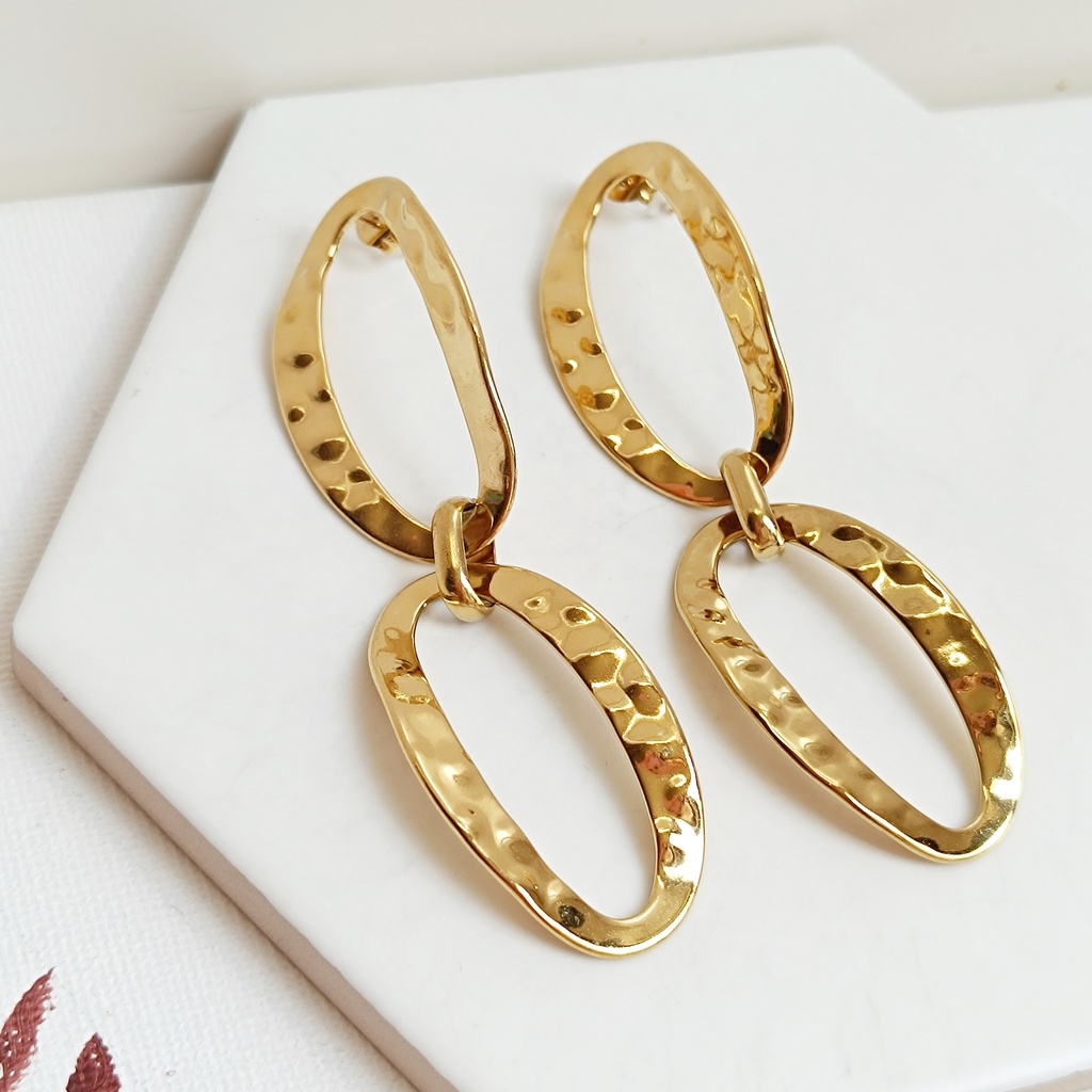 Pendientes Doble Largos Dorado