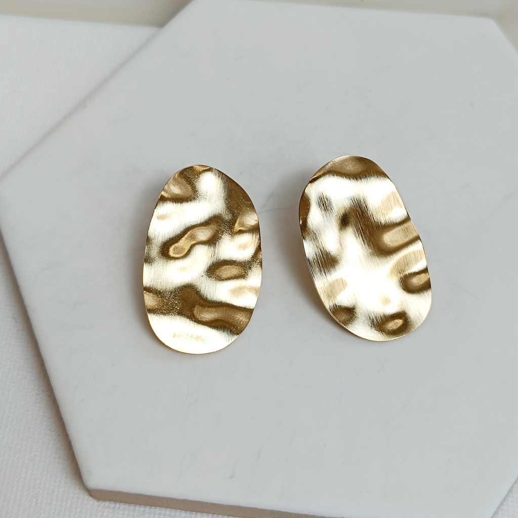 Pendientes Ovalados Mate Collection Dorado