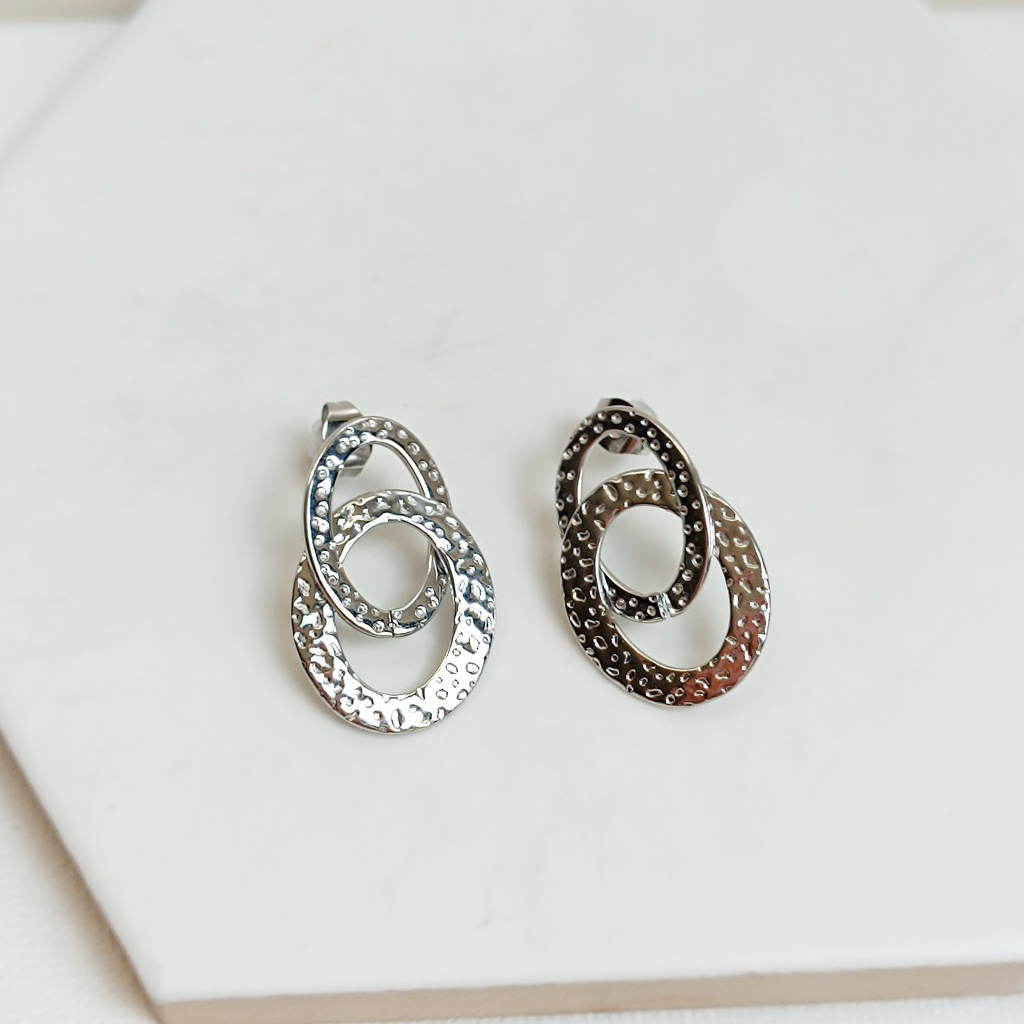 Pendientes Doble Chapado Plateado