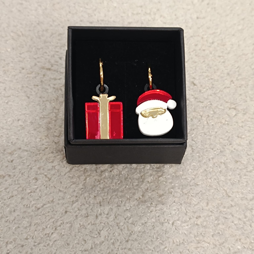 Pendientes Metacrilato Papa Noel