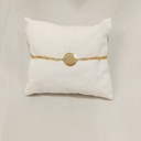 Pulsera Medalla Grabable Doble Cadena (Dorada)