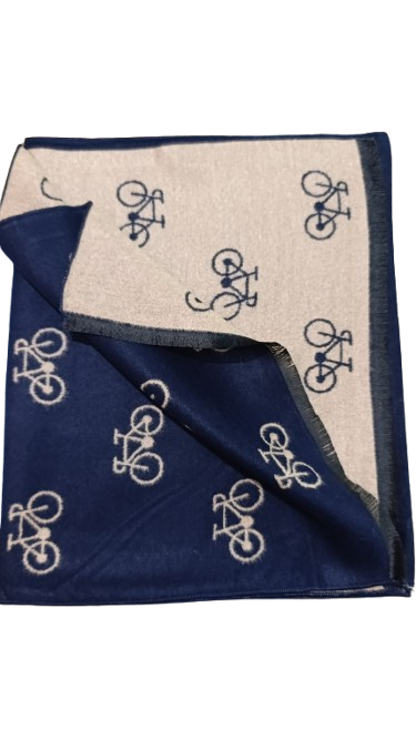 Bufanda Azul Reversible Camel Bicicletas Stroget