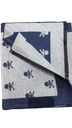 Bufanda Azul Reversible Gris Calaveras Stroget