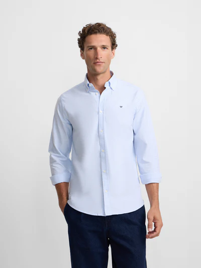 Camisa Sport Oxford Regular Fit Celeste - Silbon