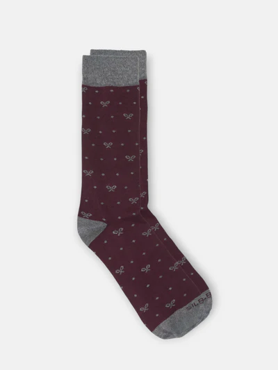 Calcetines Motivos Lunares Burdeos - Silbon