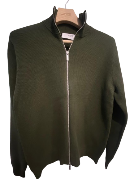 Slhdane Ls Knit Structure Full Zip Noos - Selected