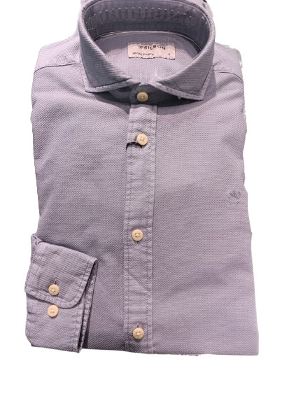 Camisa Sport Estructura Logo Azul Gris - Silbon