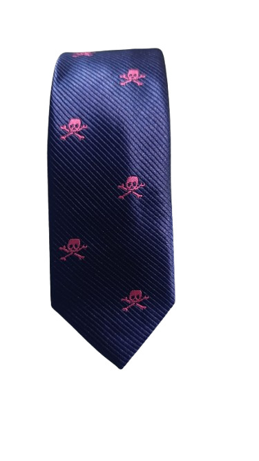 Corbatín Azul Oscuro Con Calaveras En Rosa Fucsia - Stroget