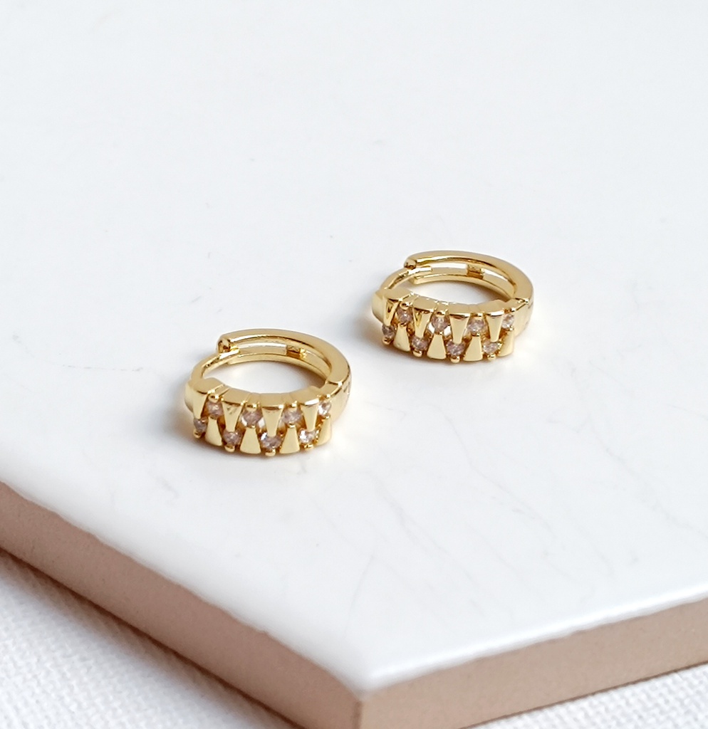 Aros Circonitas Ancho Dorado