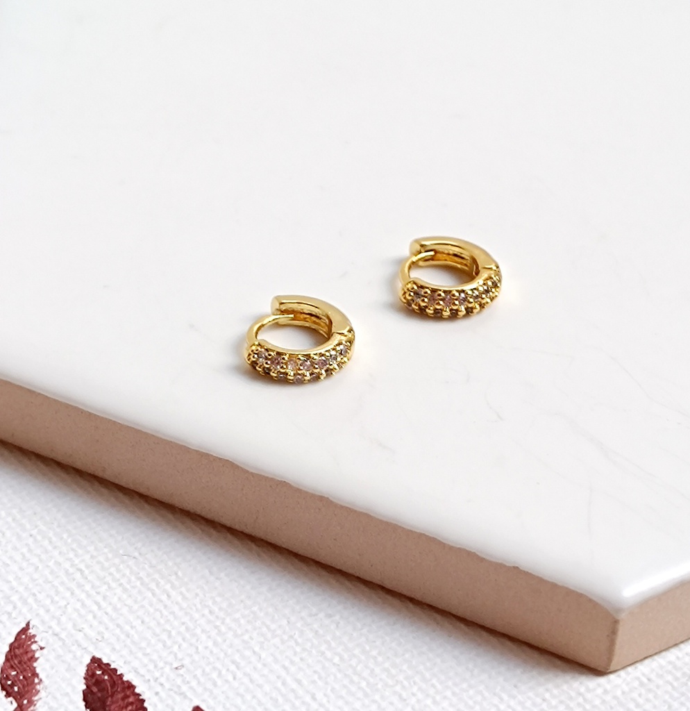 Mini Aros Circonitas Dorado
