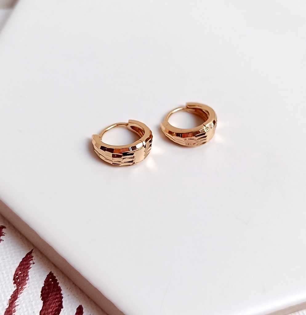 Aros Relieve Oro Rosado