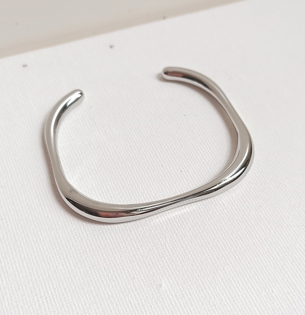 Brazalete Forma Cuadrada Plateado