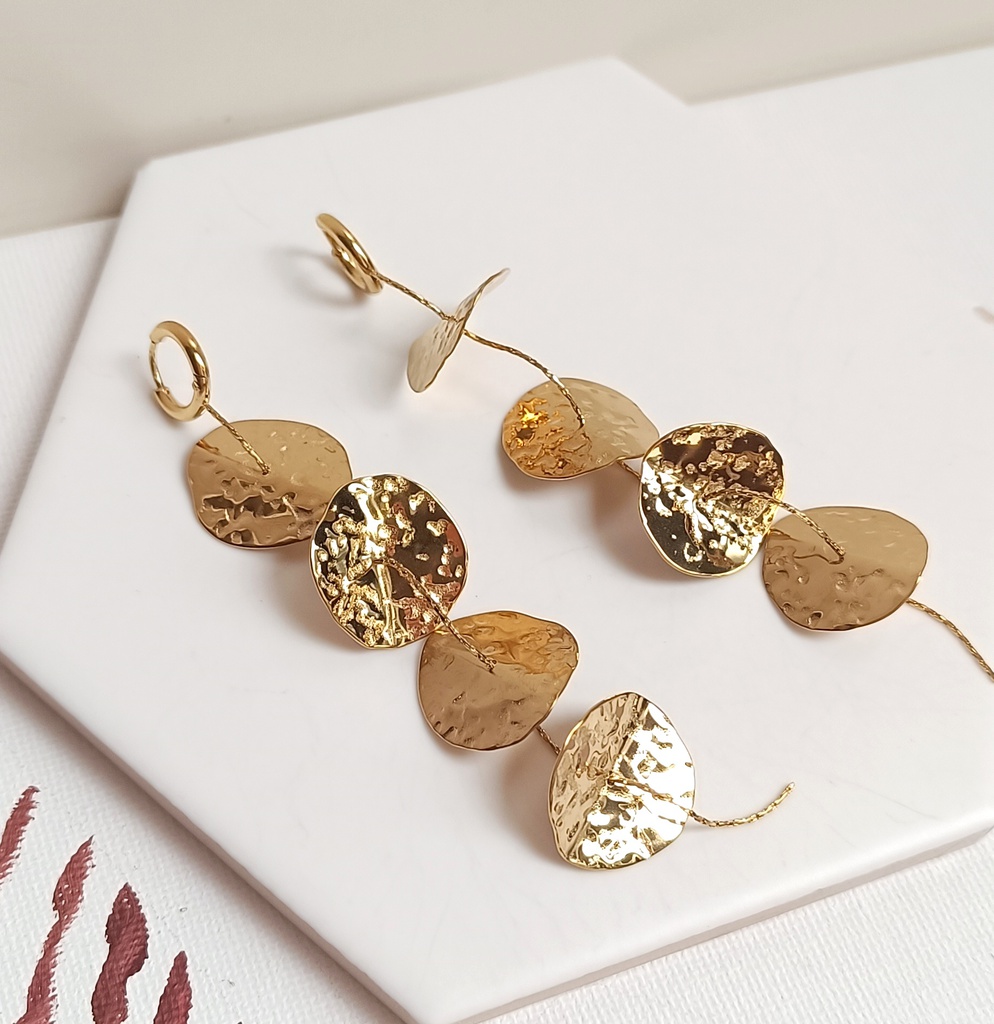 Pendientes Cierre Aro Textura Dorado