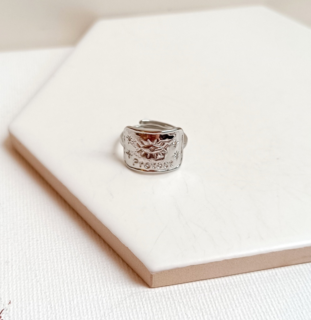 Anillo Sello Ojo (Plateado)