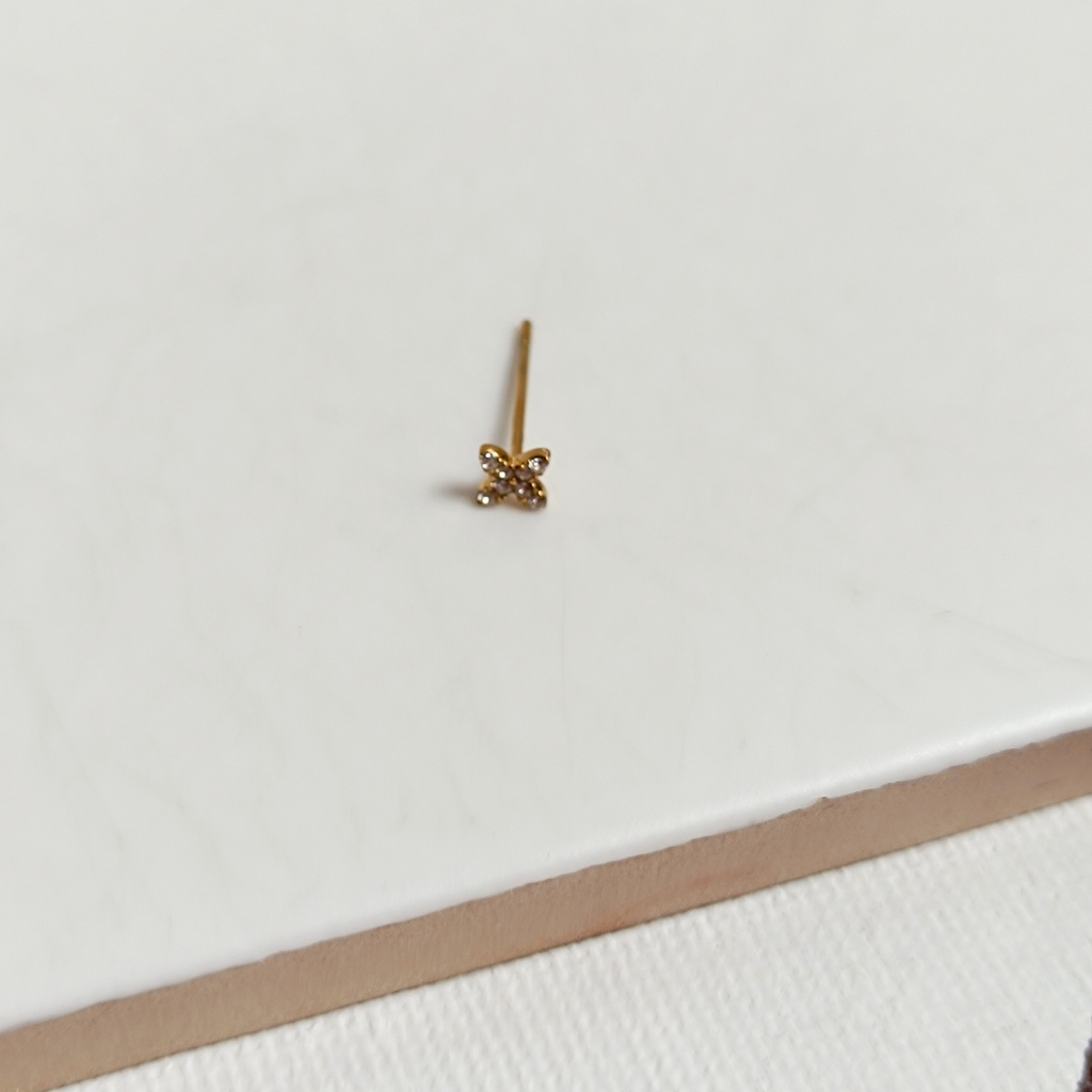 Pendientes Florecita Circonitas Dorado