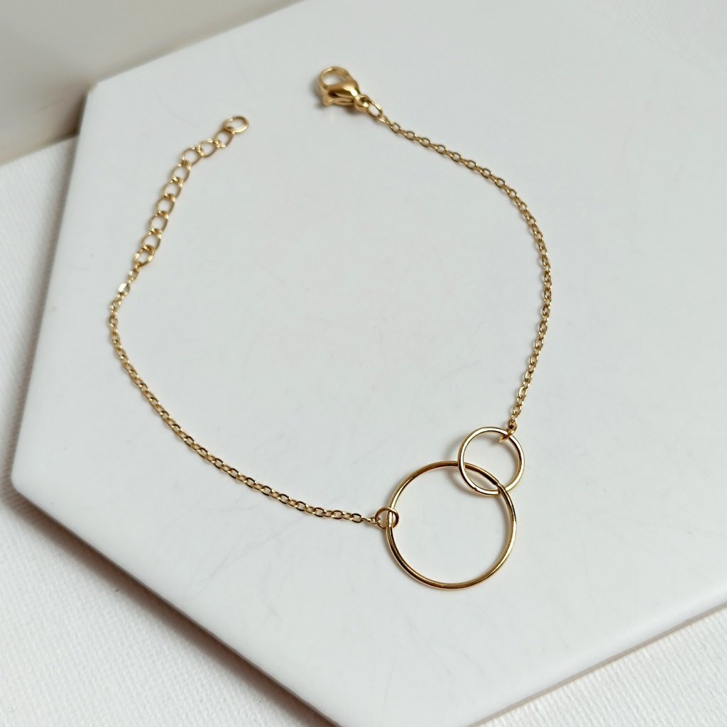 Pulsera Doble Círculo (Dorado)