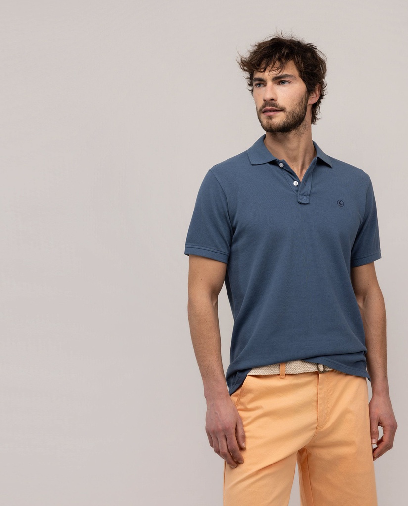Polo Piqué Garment Dyed Petróleo - El Ganso