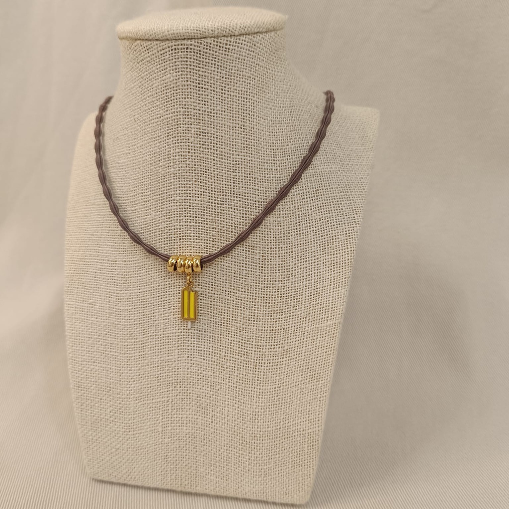 Collar Cordón Helado Amarillo Dorado