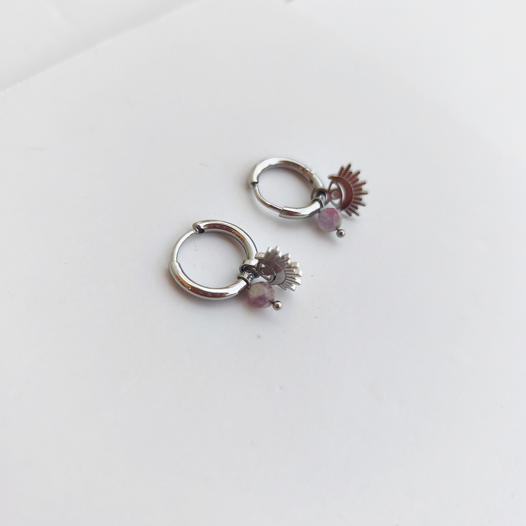 Arito Charm Ojo Con Piedra Plateado