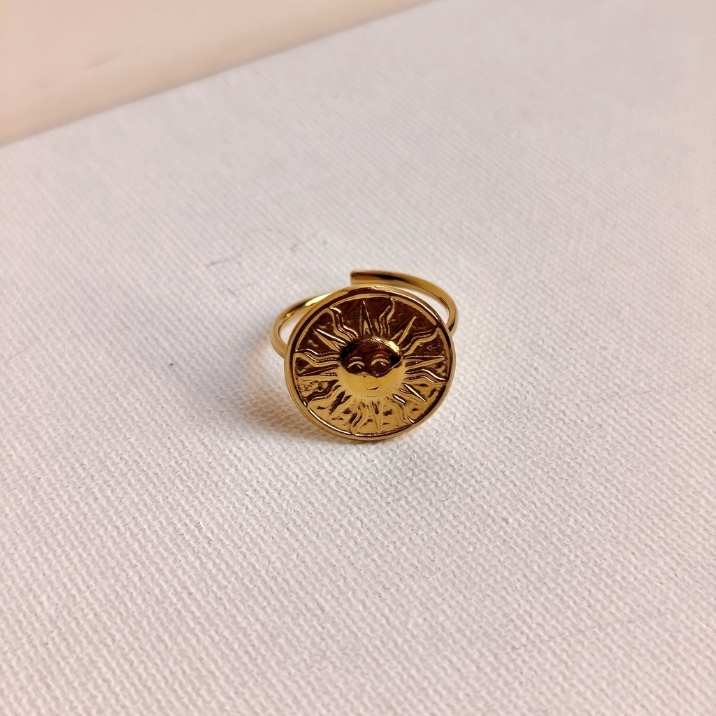Anillo Medalla Sol (Dorado)