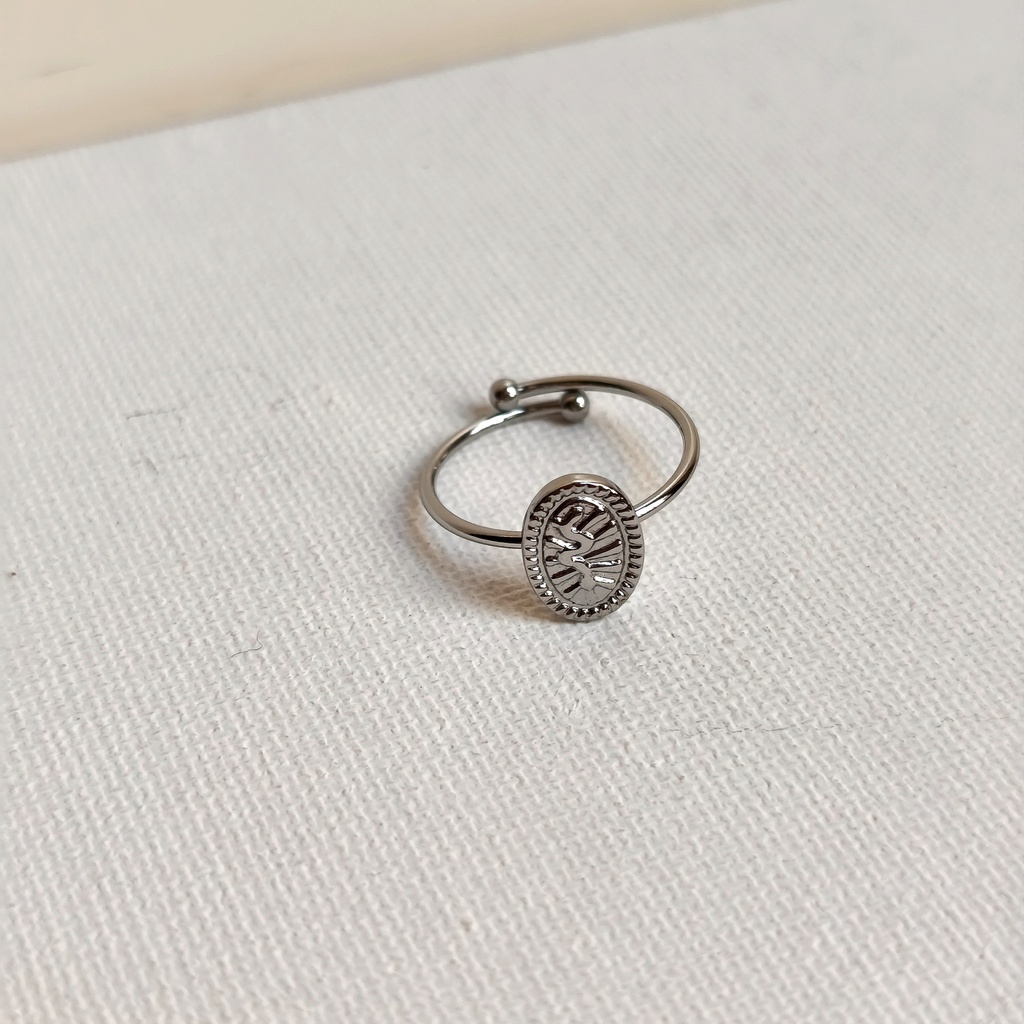 Anillo Sello Oval (Plateado)