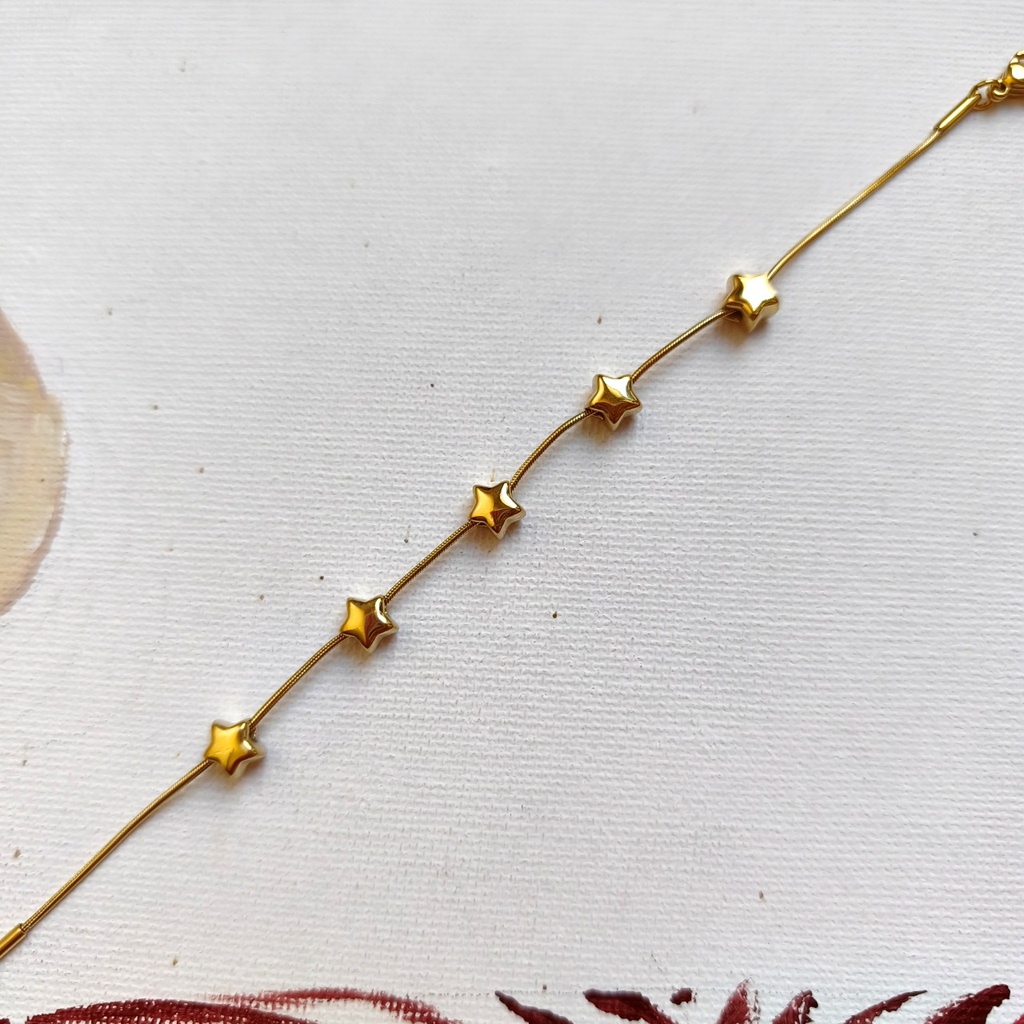 Pulsera Estrellas 3D (Dorado)